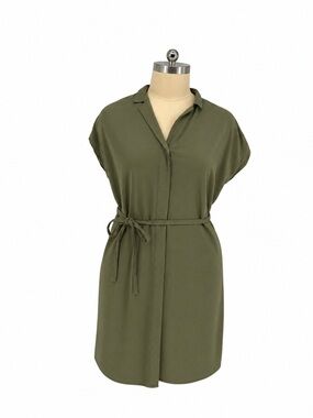 Old Navy Olive Green Button-Front Dress